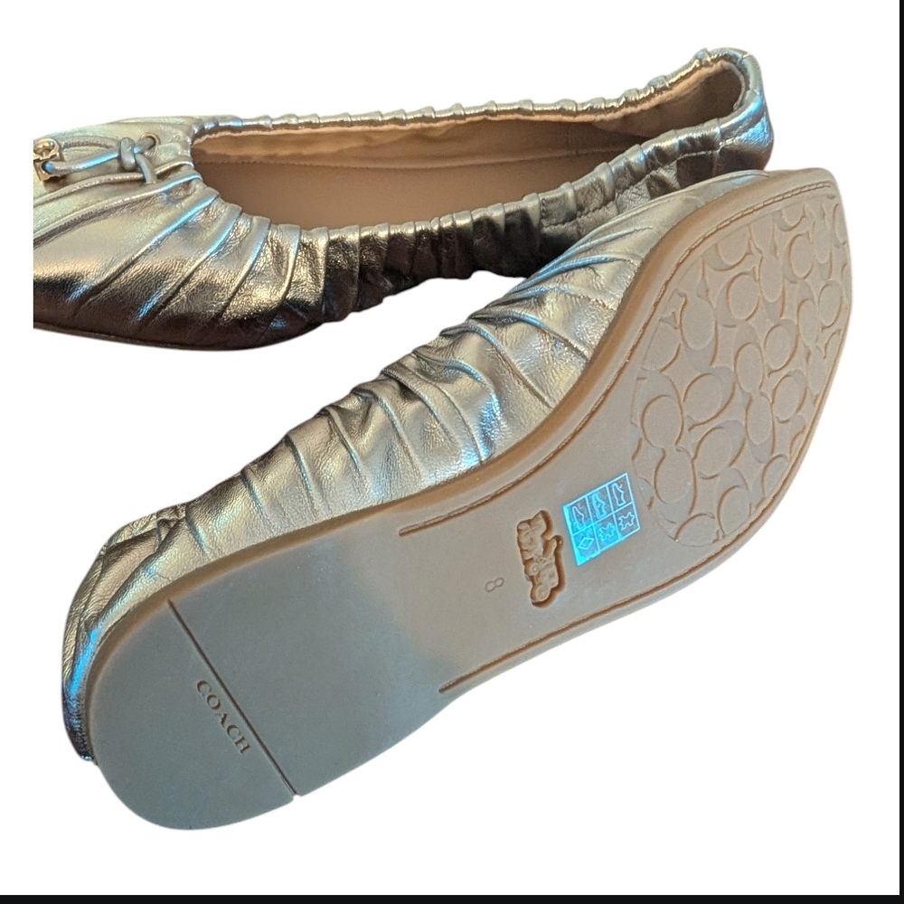 COACH GOLD Women’s Ballet Flats - Classic Slip-On - Picture 2 of 5